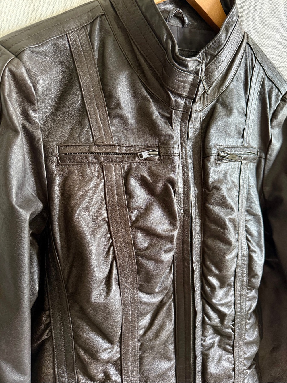 Leather Moto Jacket - Picture 3 of 12